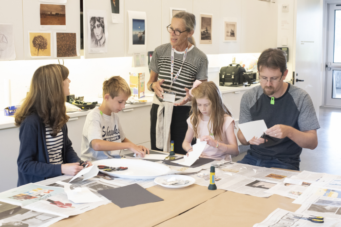 Open studio class with a family