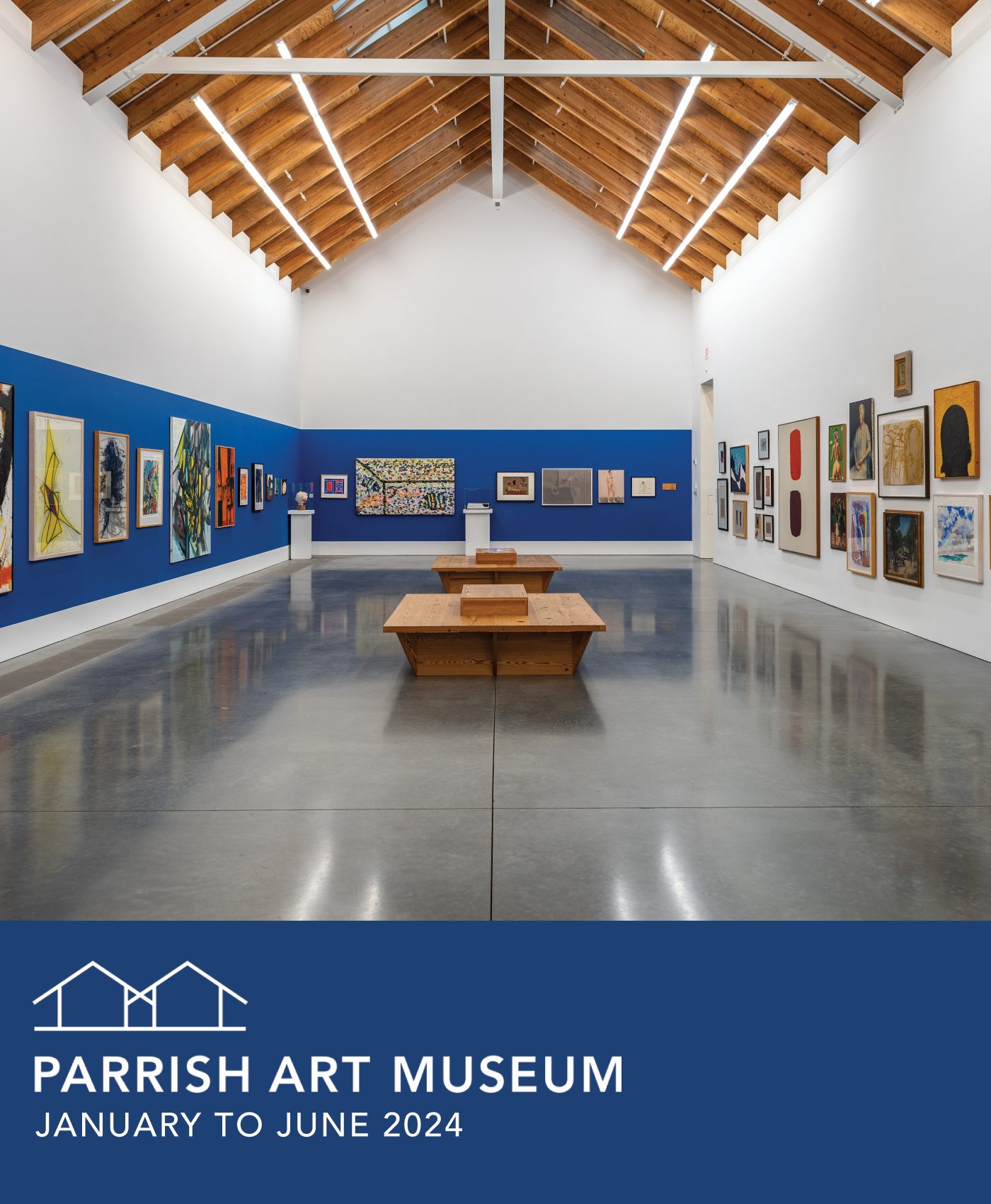 Cover of the January to June 2024 Parrish Art Museum Event Calendar.